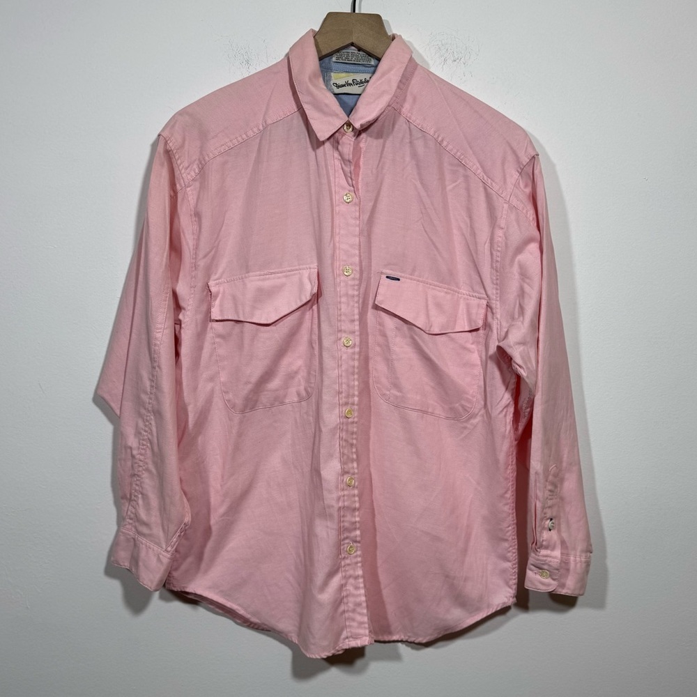 Vintage Diane Von Furstenberg Women’s L Pink Button Down Shirt Preppy